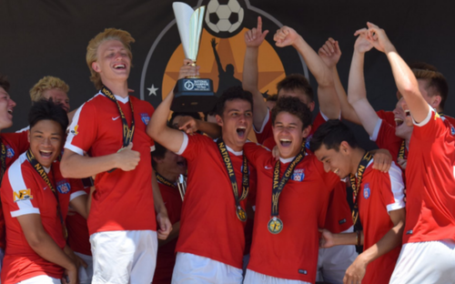 Team Celebrating Soccer Victory