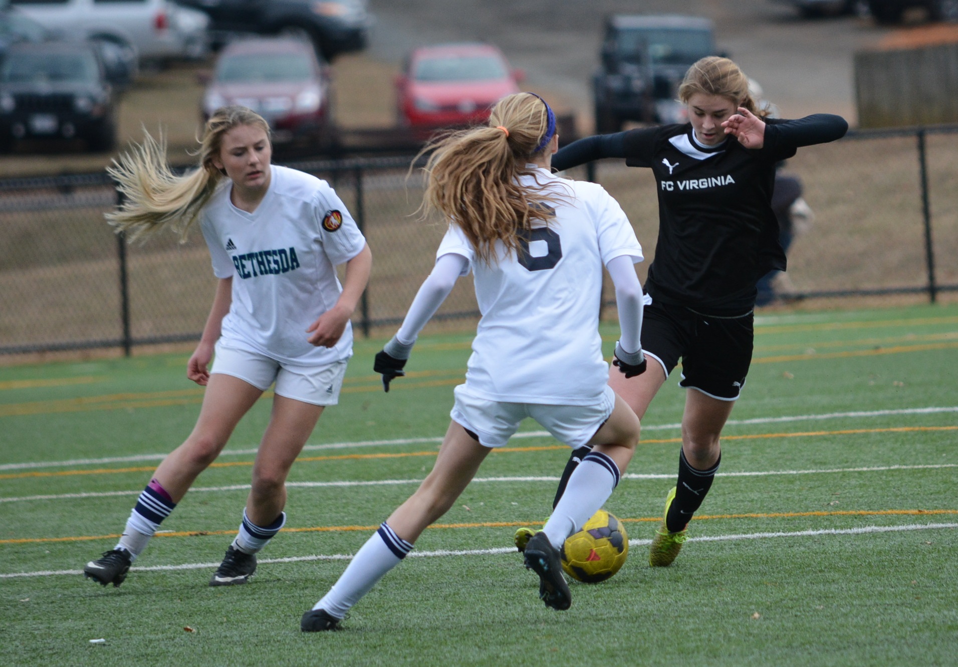 striker on soccer field